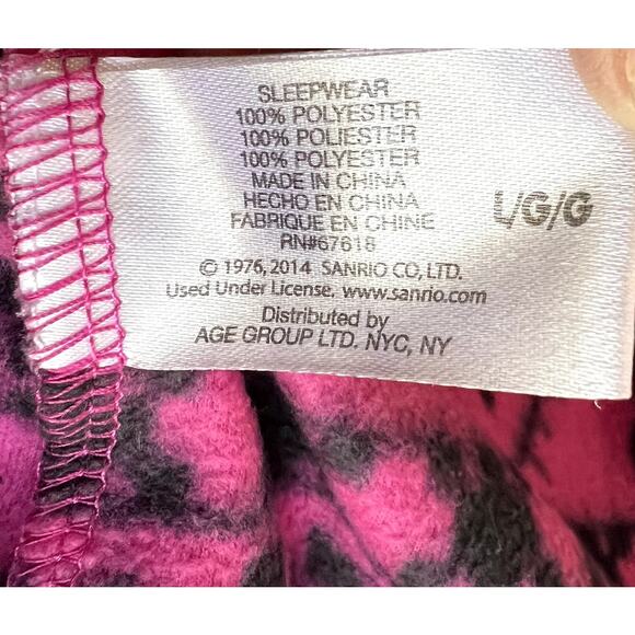 Hello Kitty Onesie Pajamas PJS Sleepwear Women Large Pink Comfy Cozy Loungewear - Picture 13 of 16